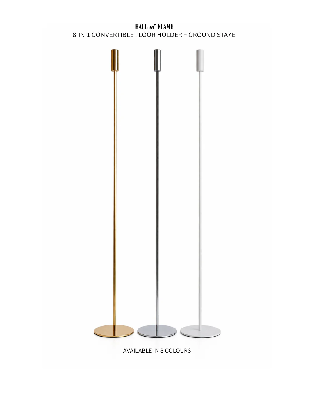 8-in-1 Convertible Candle Holder - Ground Stake & Floor Bases - Image 6